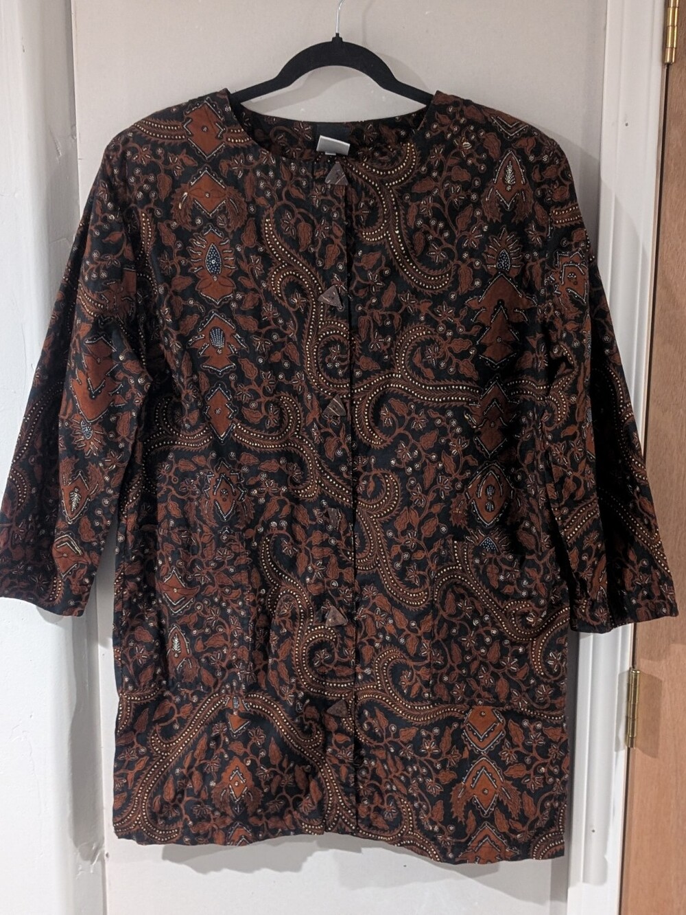 Bali Brown & Black Paisley Pattern Jacket